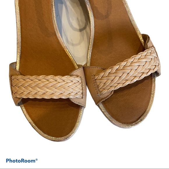 Worn once Seychelles nude leather wedge sandals size 8 - Picture 2 of 6